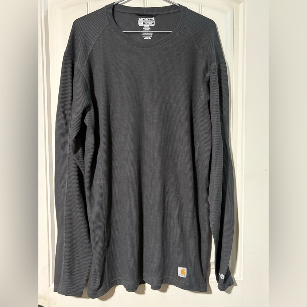 Men's Carhartt Force Base Layer Thermal Shirt Gray Long Sleeve